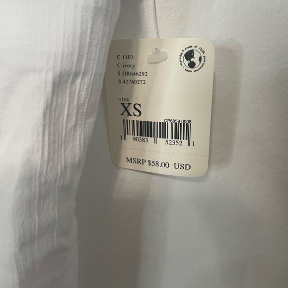 Free People Pippa V Wire Bodysuit XS Ivory Textured Sleeveless Thong Wide Strap - Picture 6 of 6